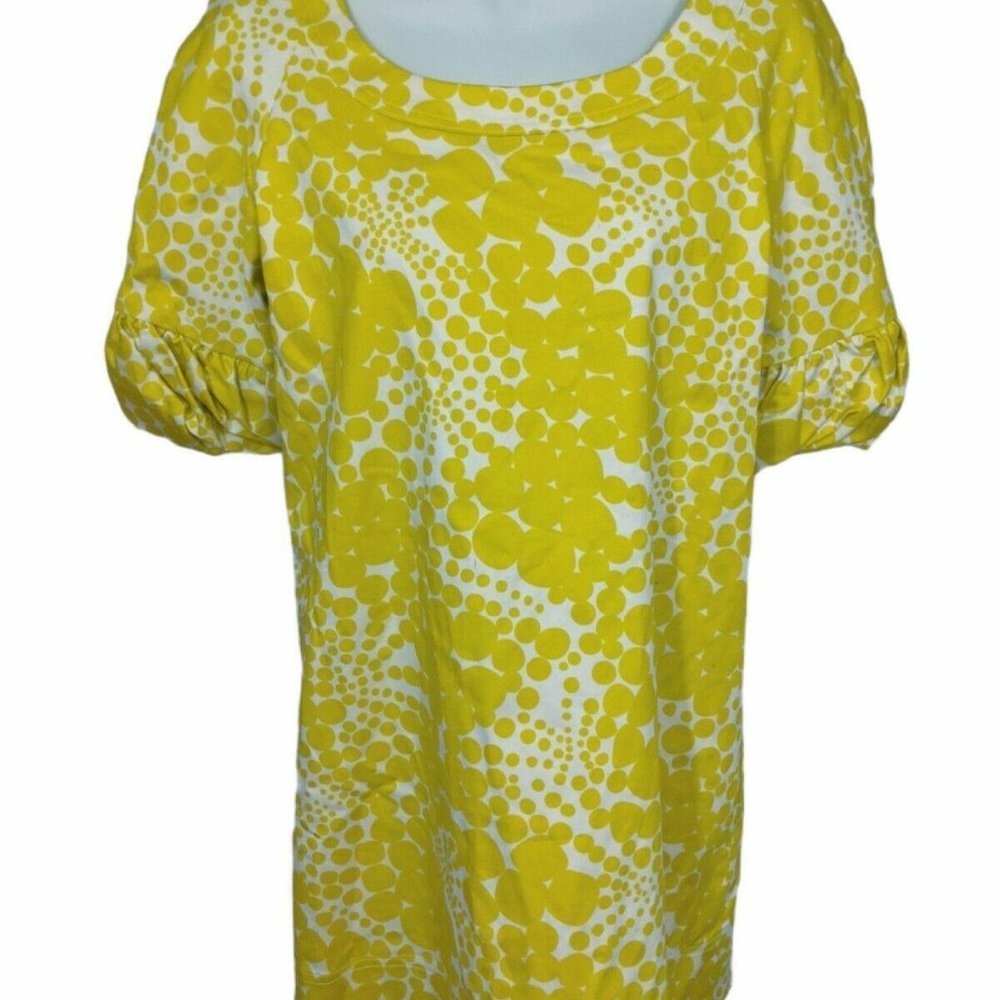 Eden Blake Yellow Polka Dot Cotton Shift Dress 2